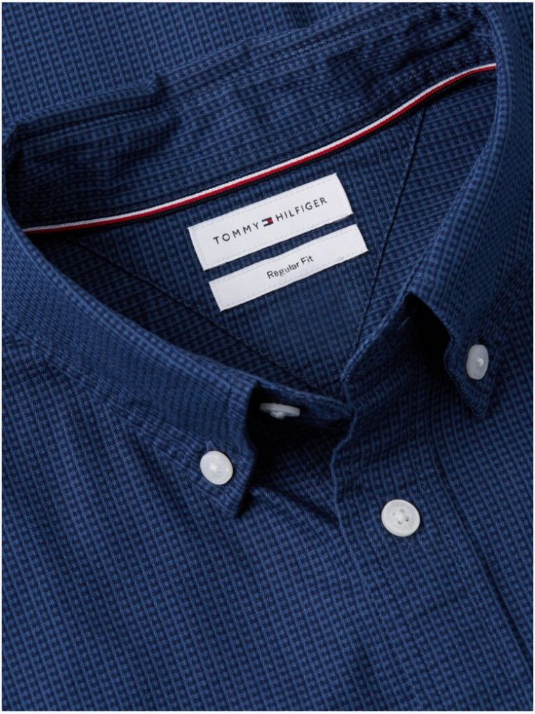 Blue Regular Fit Dobby Button-Down Shirt  Men
