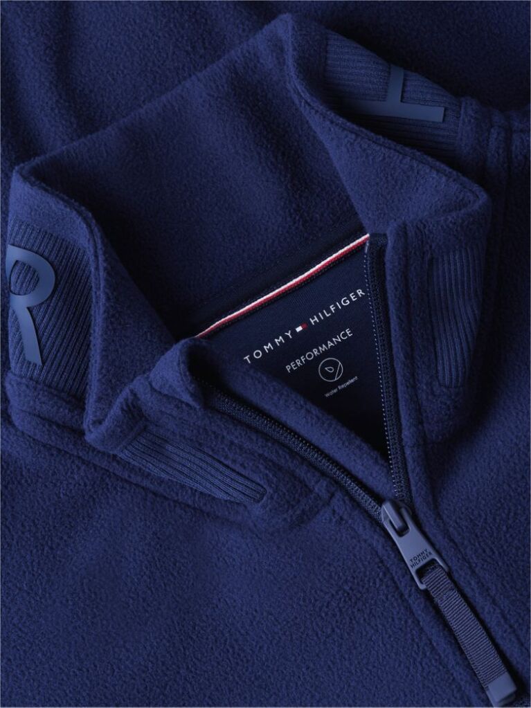 Blue Performance Relaxed Logo Collar Quarter-Zip Jumper  Men