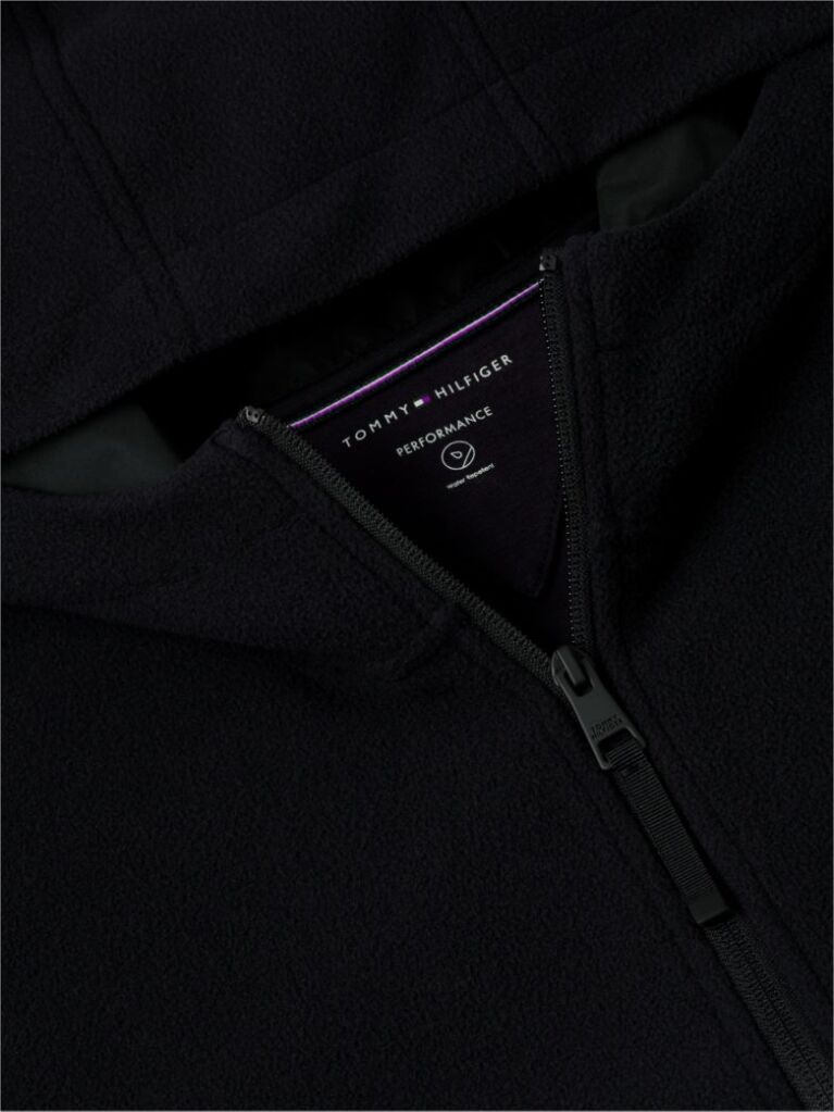Black Performance Relaxed Polar Fleece Zip-Thru Hoody  Men