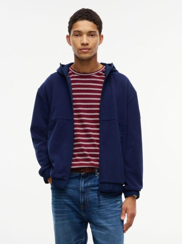 Blue Performance Relaxed Polar Fleece Zip-Thru Hoody  Men