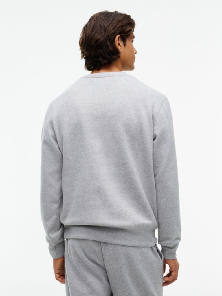 Grey Peached Fleece Crew Neck Sweatshirt  Men