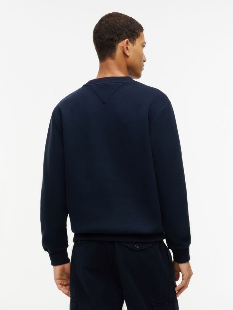 Blue Embossed Logo Pique Sweatshirt  Men