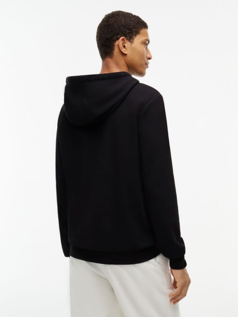 Μαύρο Hoody Με Μίξη Υφών Και Λογότυπο  Άνδρες