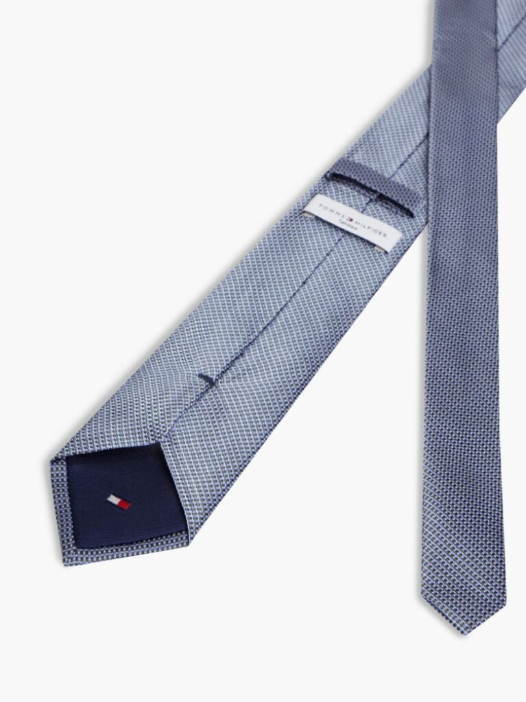 Blue New York Label Pure Silk Micro Pattern Tie  Men