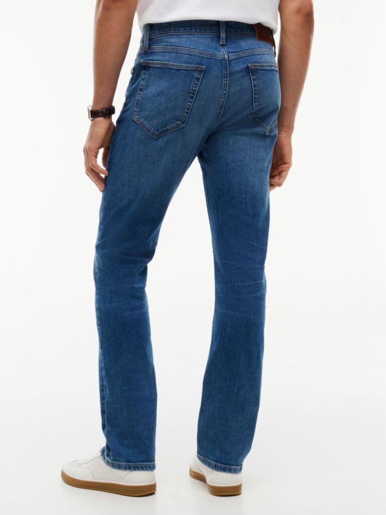Blue Denton Slim Straight Faded Jeans  Men