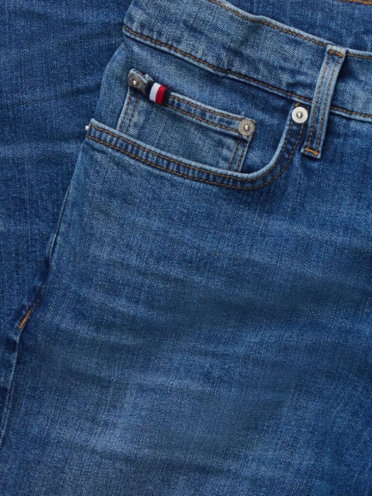 Blue Denton Slim Straight Faded Jeans  Men