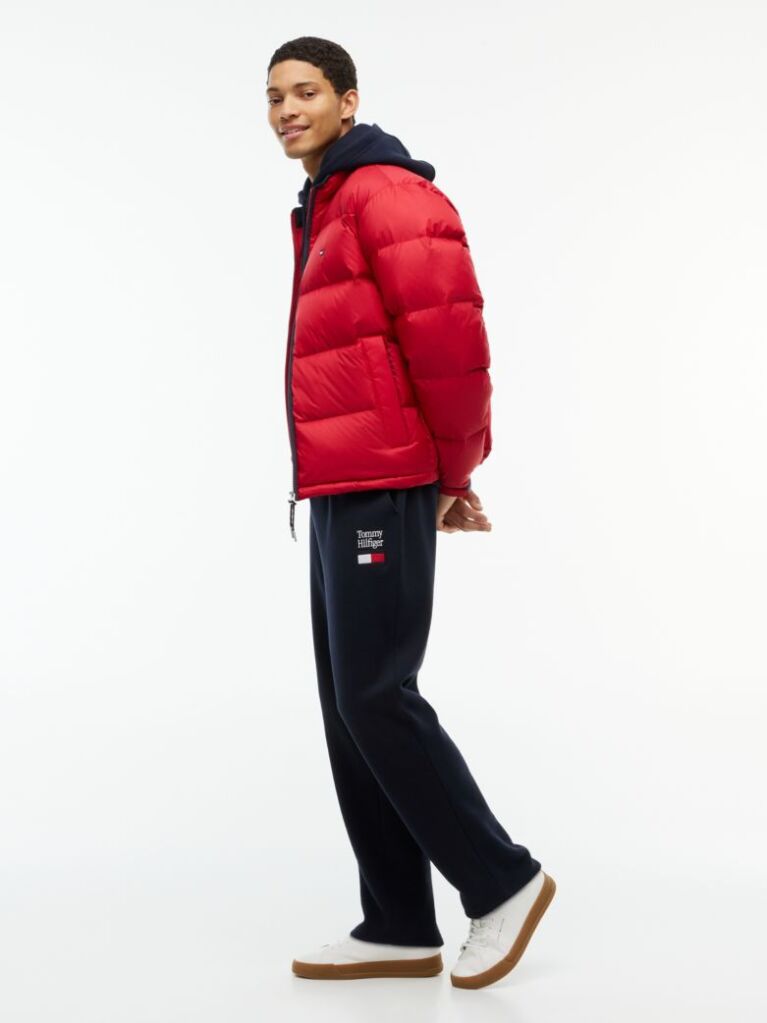 Blue Logo Embroidery Fleece Drawstring Joggers  Men