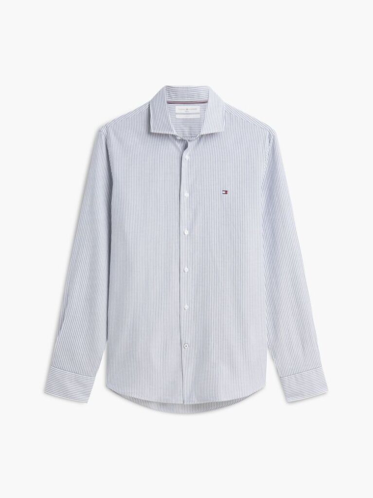 Blue Slim Fit Oxford Stripe Shirt  Men
