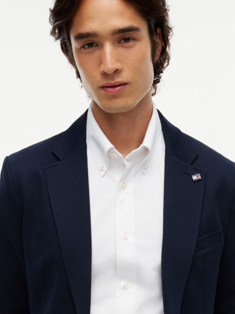 White Performance New York Label Slim Fit Jersey Shirt  Men