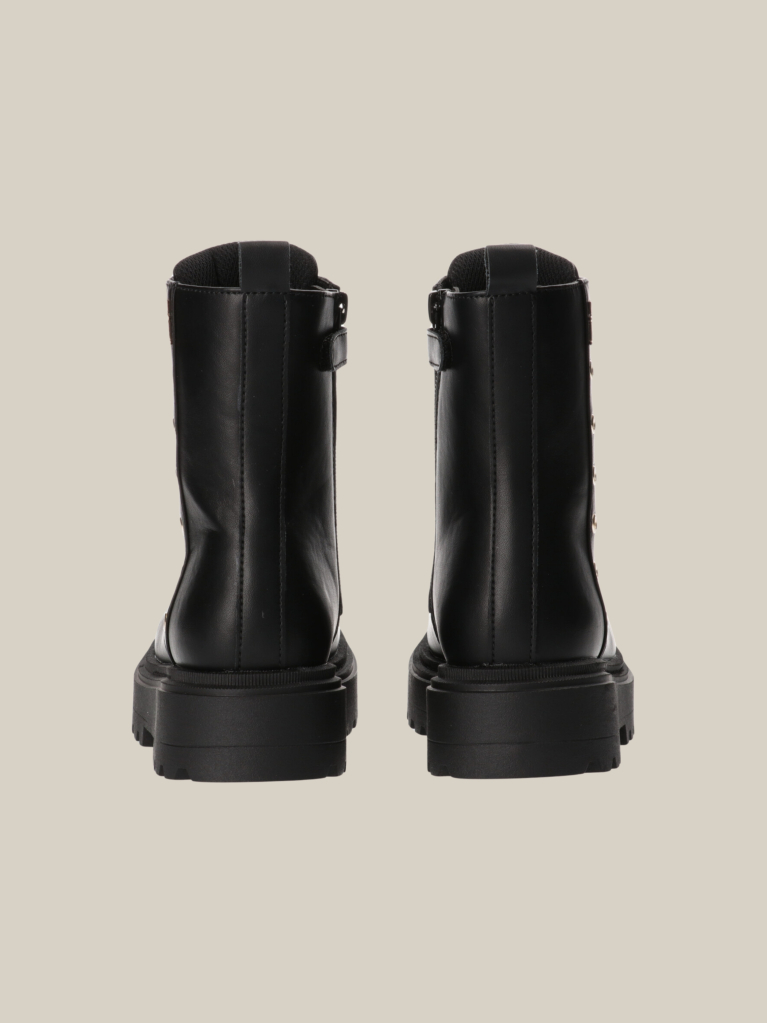 Black Cleat Lace-Up Ankle Boots  Girls