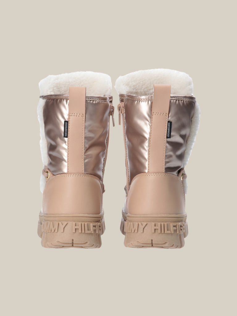 Beige Lace-Up Snow Boots  Girls