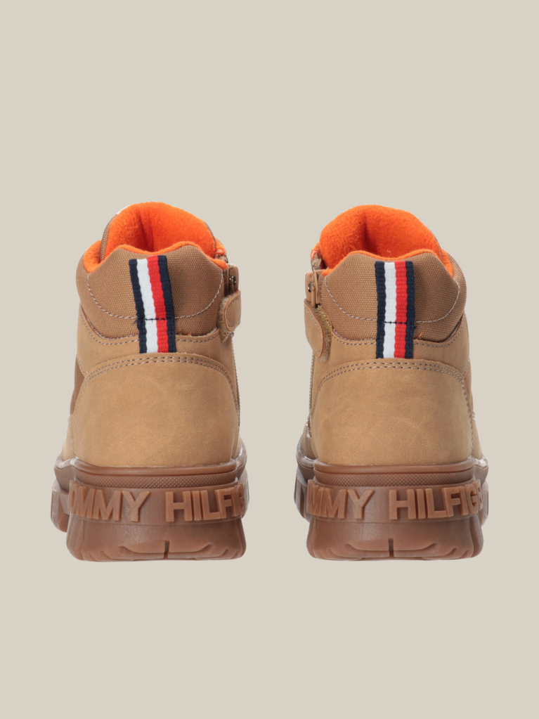 Brown Lace-Up Signature Ankle Boots  Kids Unisex
