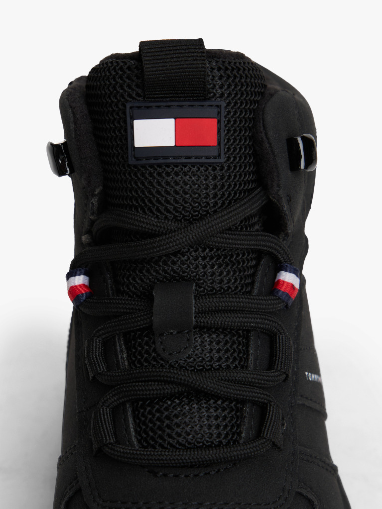 Black Cleat Flag Ankle Boots  Kids Unisex