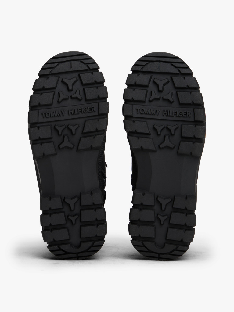 Black Cleat Flag Ankle Boots  Kids Unisex