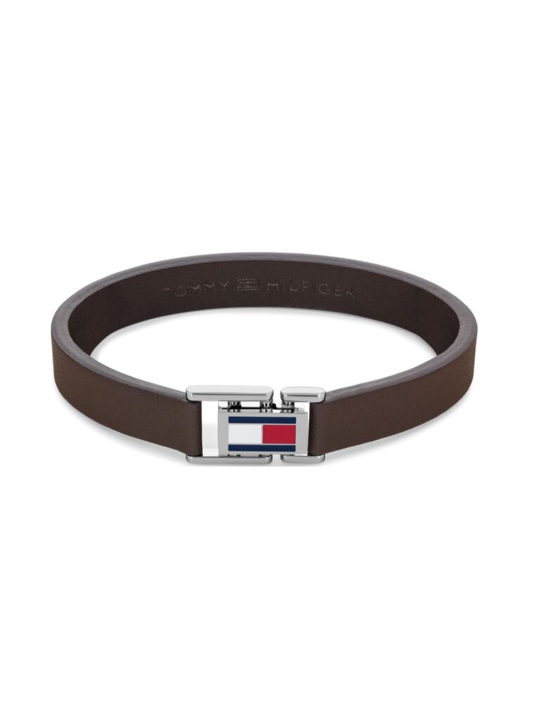 Brown Hardware Logo Recycled Bracelet  Men