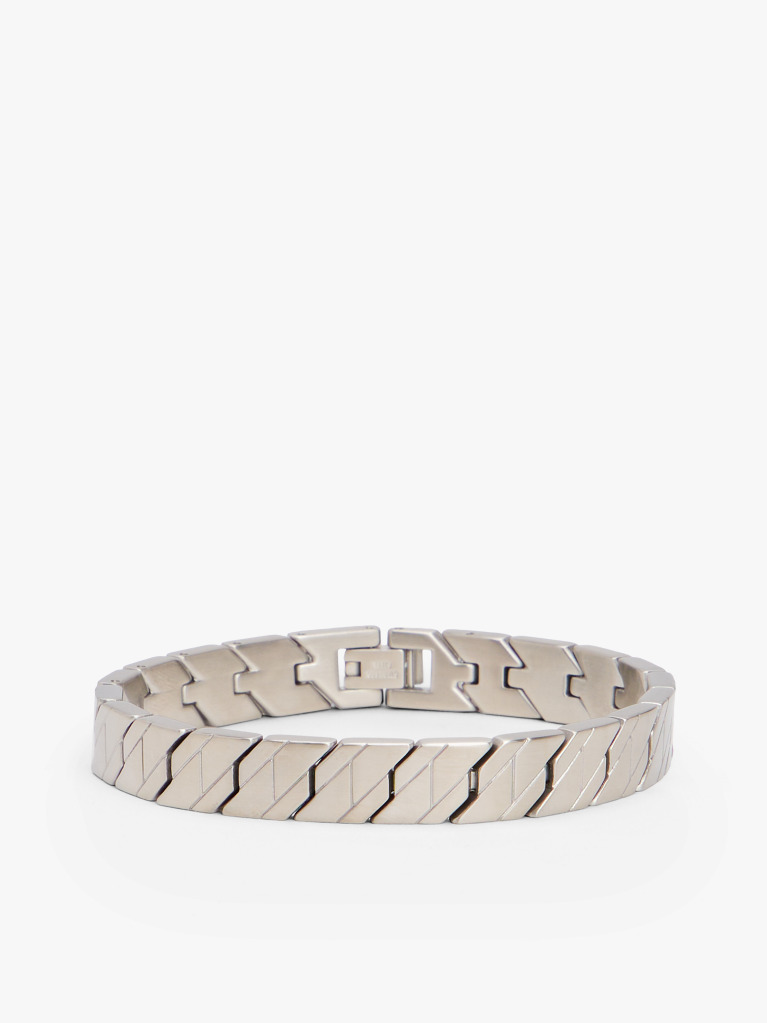 Silver Enamel Flag Stainless Steel Bracelet  Men