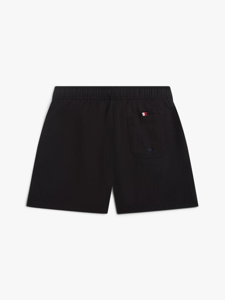 Black Original Logo Embroidery Mid Length Swim Shorts  Boys