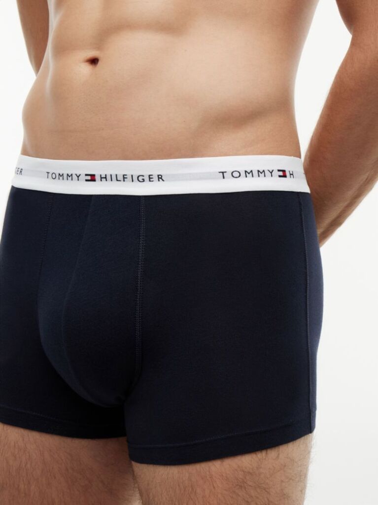 Blue 3-Pack Signature Repeat Logo Waistband Trunks  Men