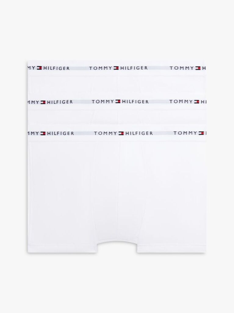 White 3-Pack Signature Repeat Logo Waistband Trunks  Men