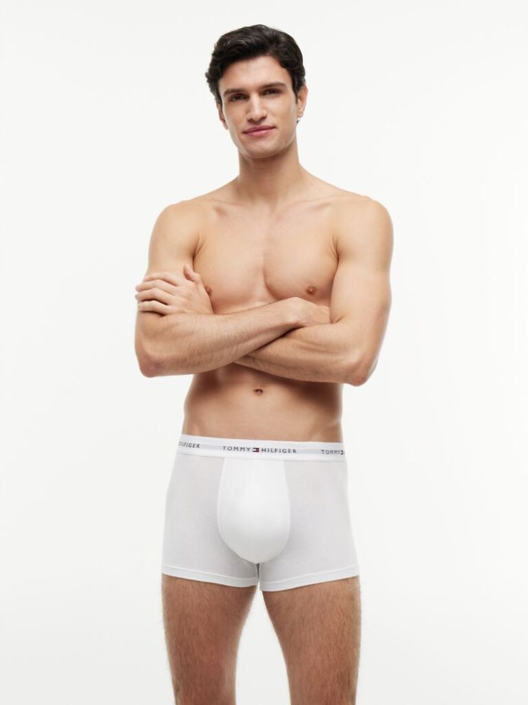 White 3-Pack Signature Repeat Logo Waistband Trunks  Men