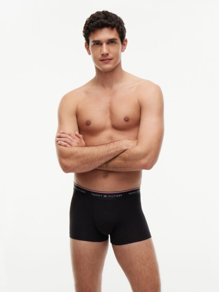 Multi 3-Pack Global Stripe Logo Waistband Trunks  Men