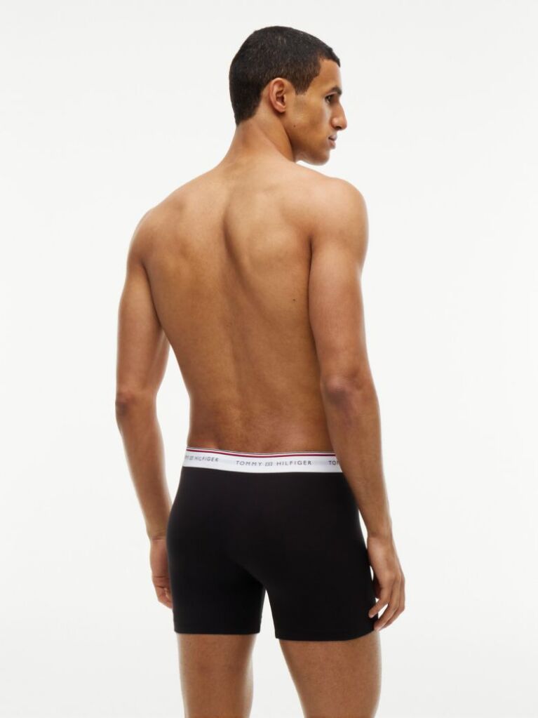 Black 3-Pack Global Stripe Waistband Boxer Briefs  Men