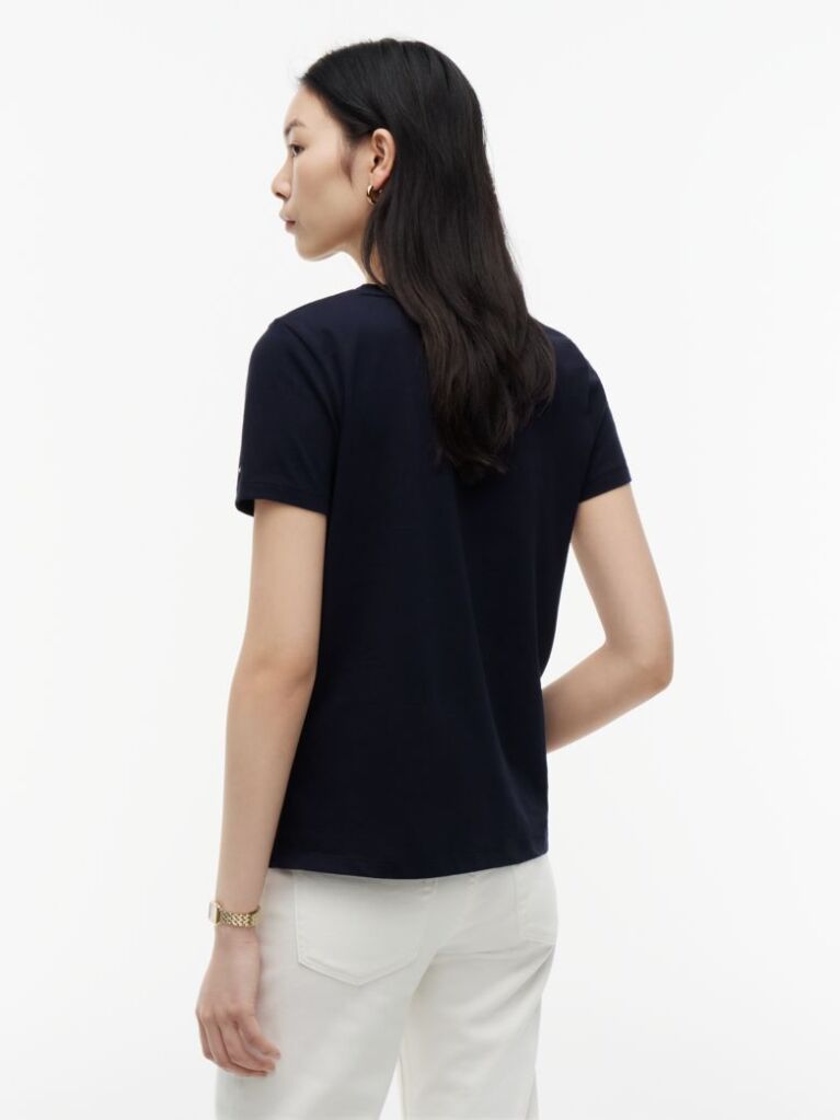 Μπλε T-Shirt Από Οργανικό Βαμβάκι Με Λογότυπο  Γυναίκες