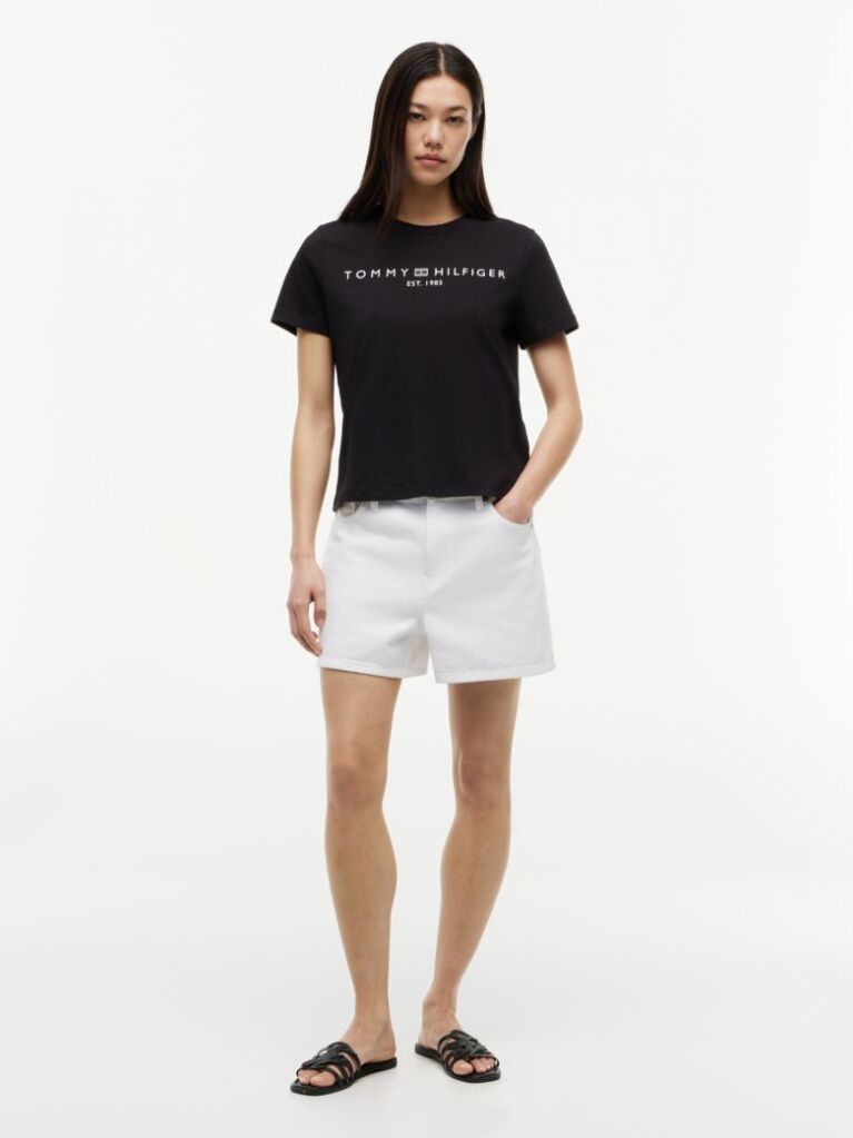 Black Logo Crew Neck T-Shirt  Women