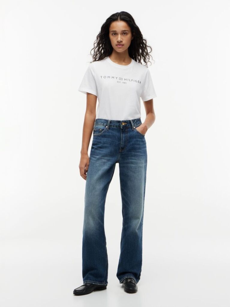 White Logo Crew Neck T-Shirt  Women