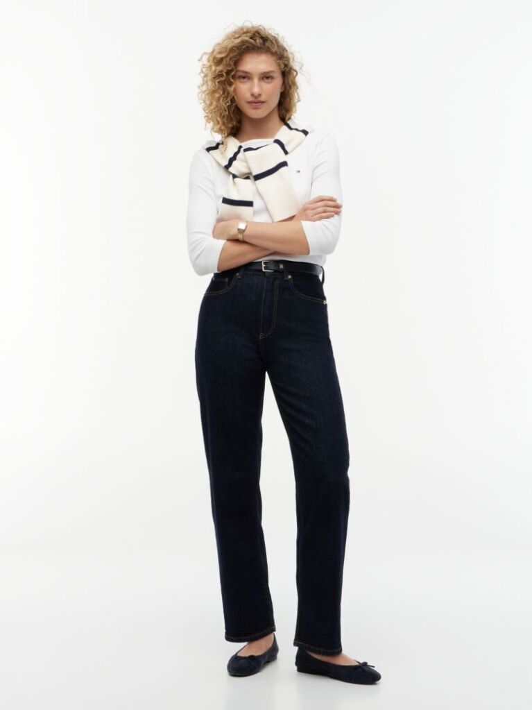 White Boat Neck Slim Fit T-Shirt  Women
