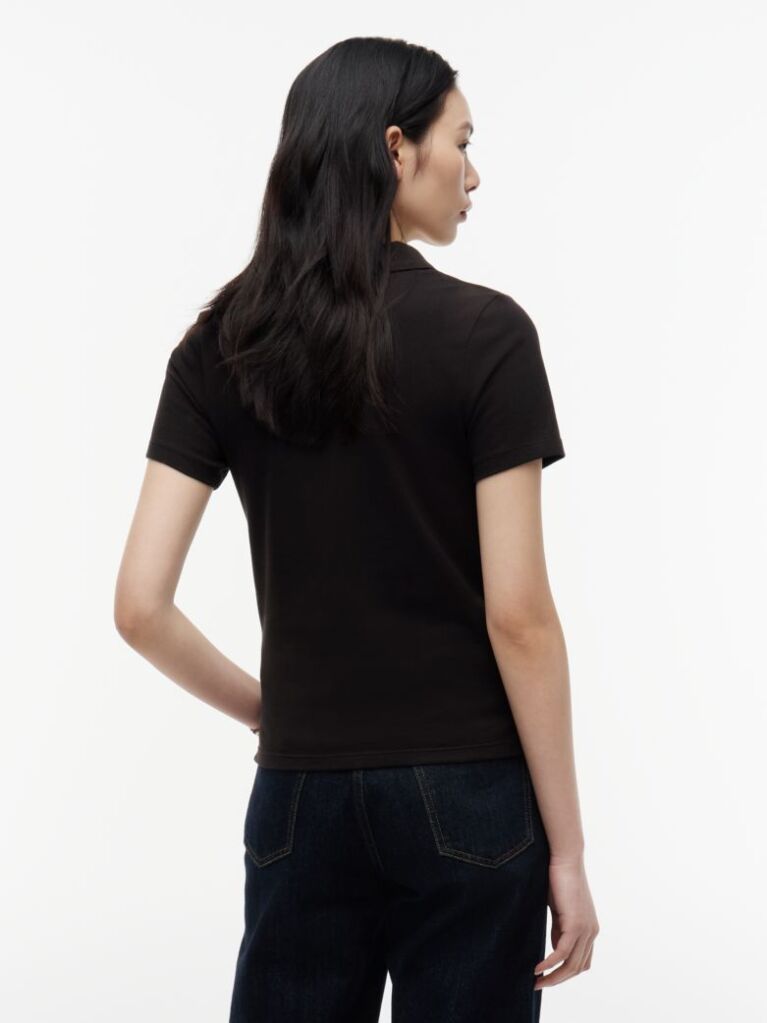 Black 1985 Slim Pique Polo  Women