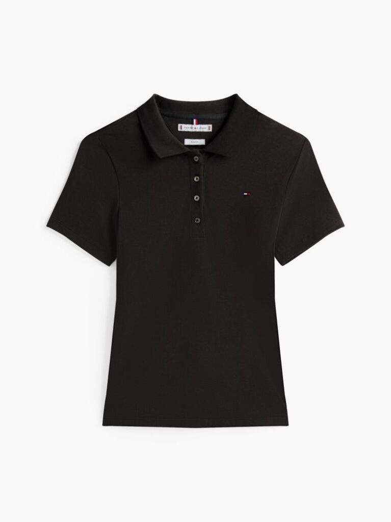 Black 1985 Slim Pique Polo  Women
