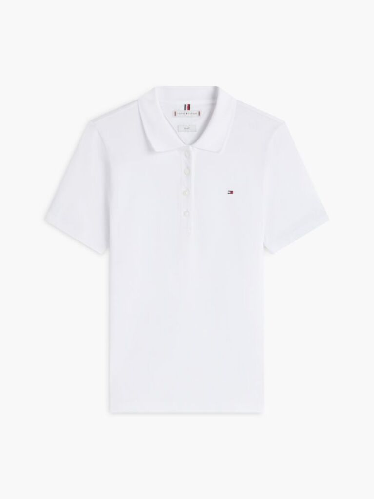 White 1985 Slim Pique Polo  Women
