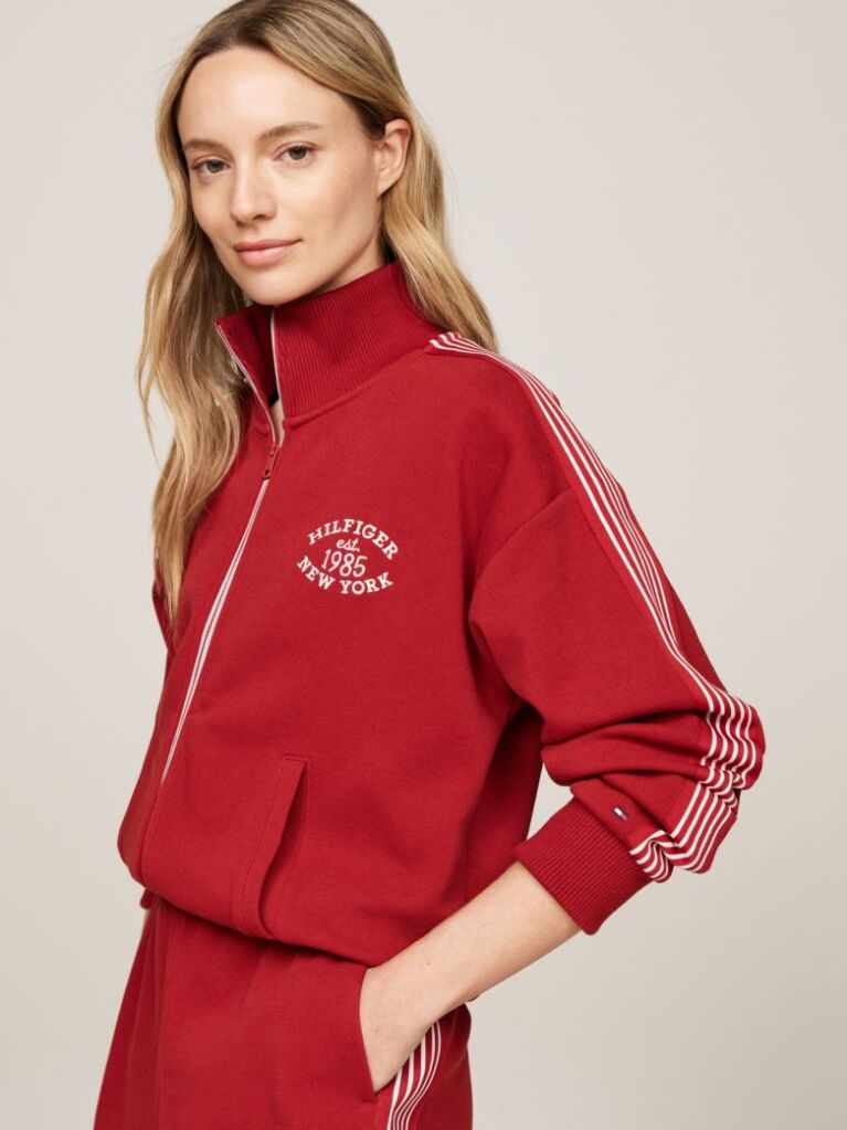 Red Sport Varsity Zip-Thru Track Jacket  Women