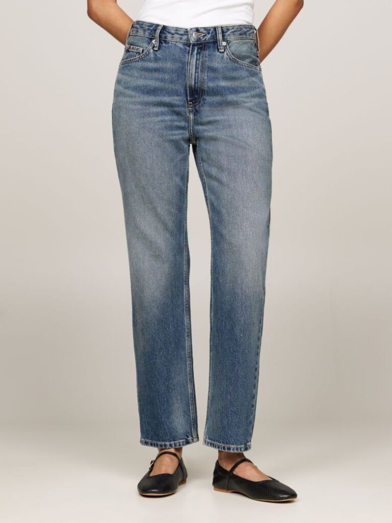 Blue High Rise Straight Ankle Jeans  Women