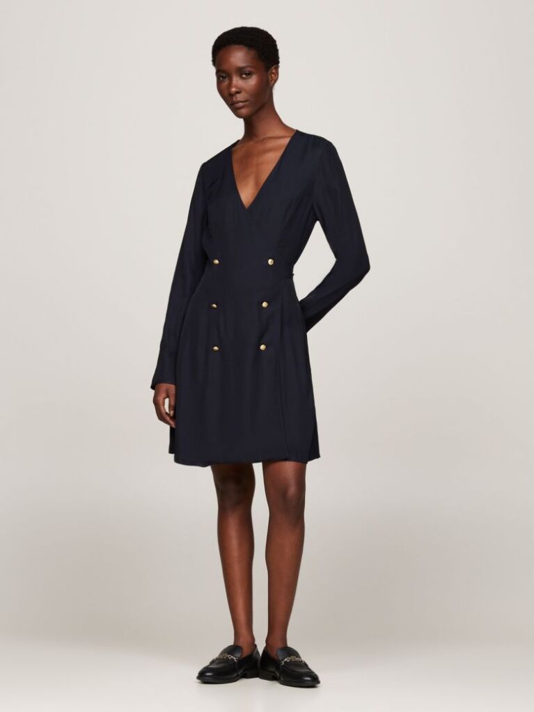 Multi Double Breasted Wrap Mini Dress  Women