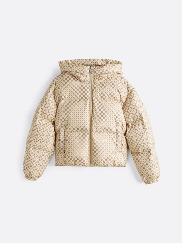 Multi Signature Print Puffer Jacket  Women