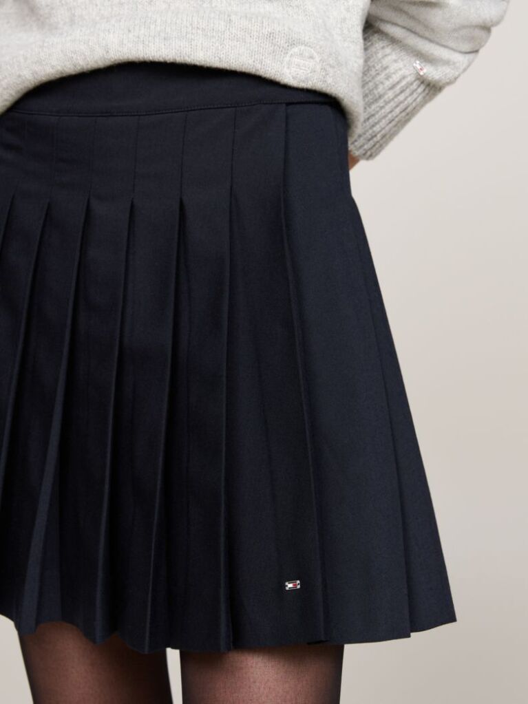 Multi Wool Blend Pleated Mini Skirt  Women