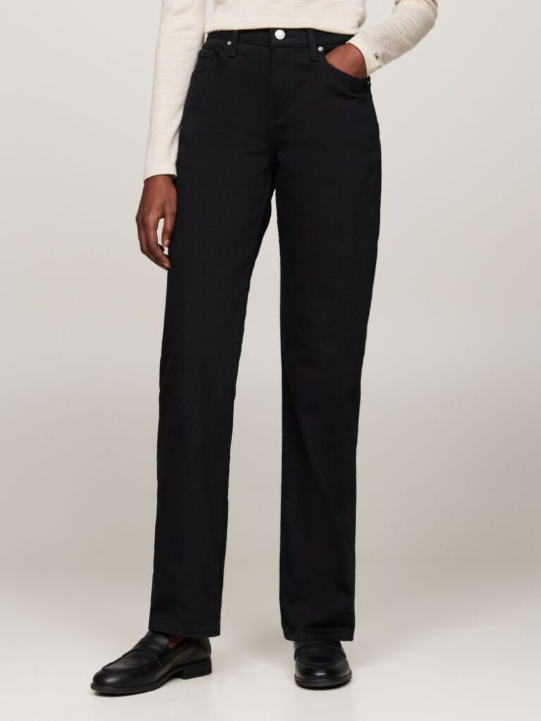Black Black Mid Rise Straight Jeans  Women