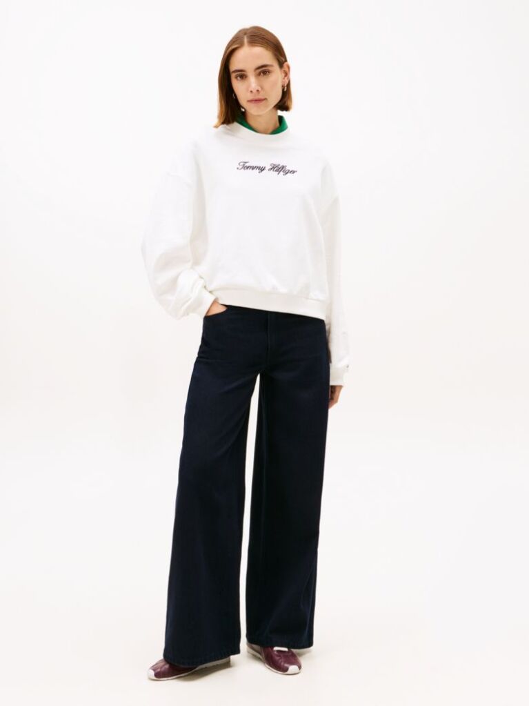 Beige Gold-Tone Button Sweatshirt  Women