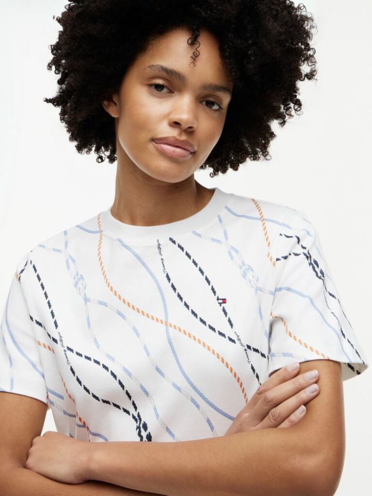 Multi Boxy T-Shirt Με Πλέξη Interlock  Γυναίκες