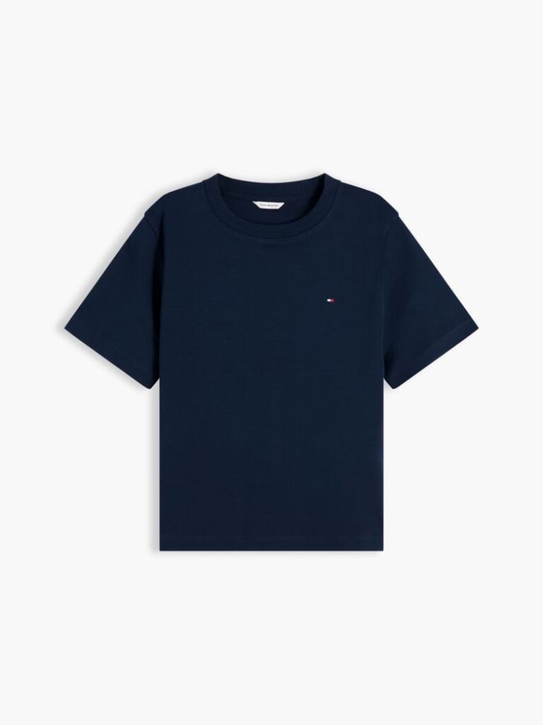 Μπλε Boxy T-Shirt Με Πλέξη Interlock  Γυναίκες