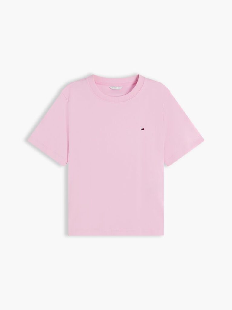 Ροζ Boxy T-Shirt Με Πλέξη Interlock  Γυναίκες