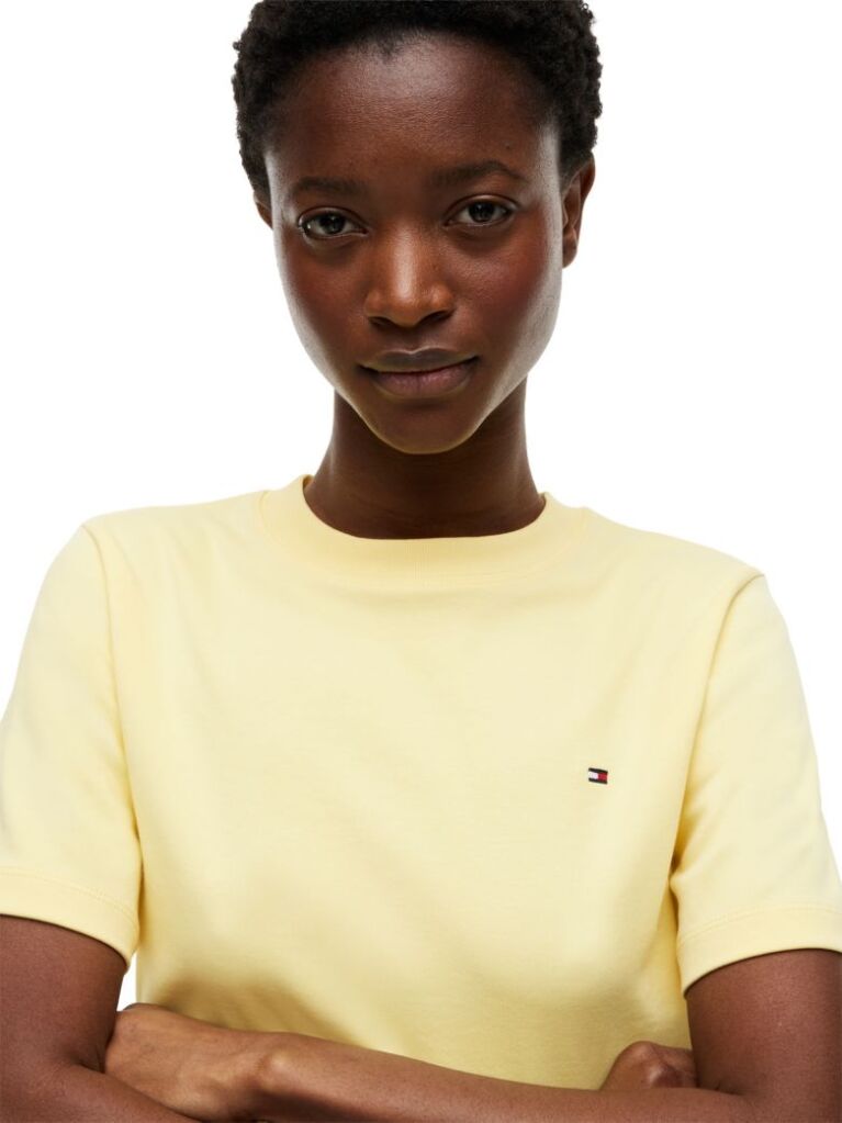 Κίτρινο Boxy T-Shirt Με Πλέξη Interlock  Γυναίκες