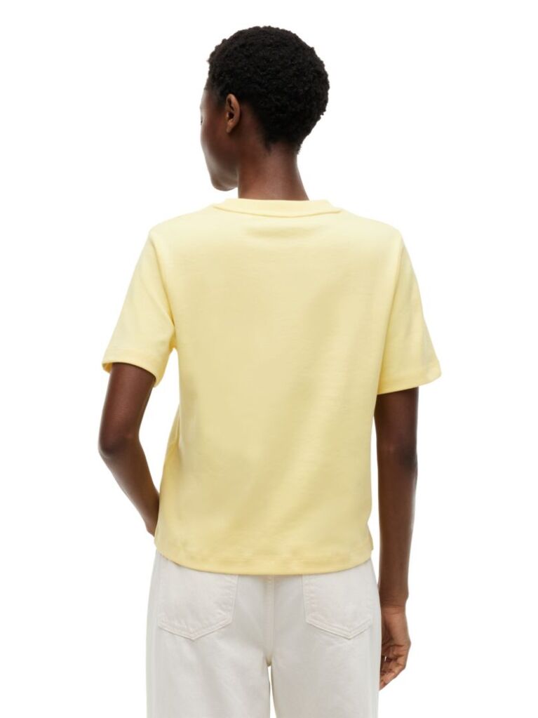 Κίτρινο Boxy T-Shirt Με Πλέξη Interlock  Γυναίκες