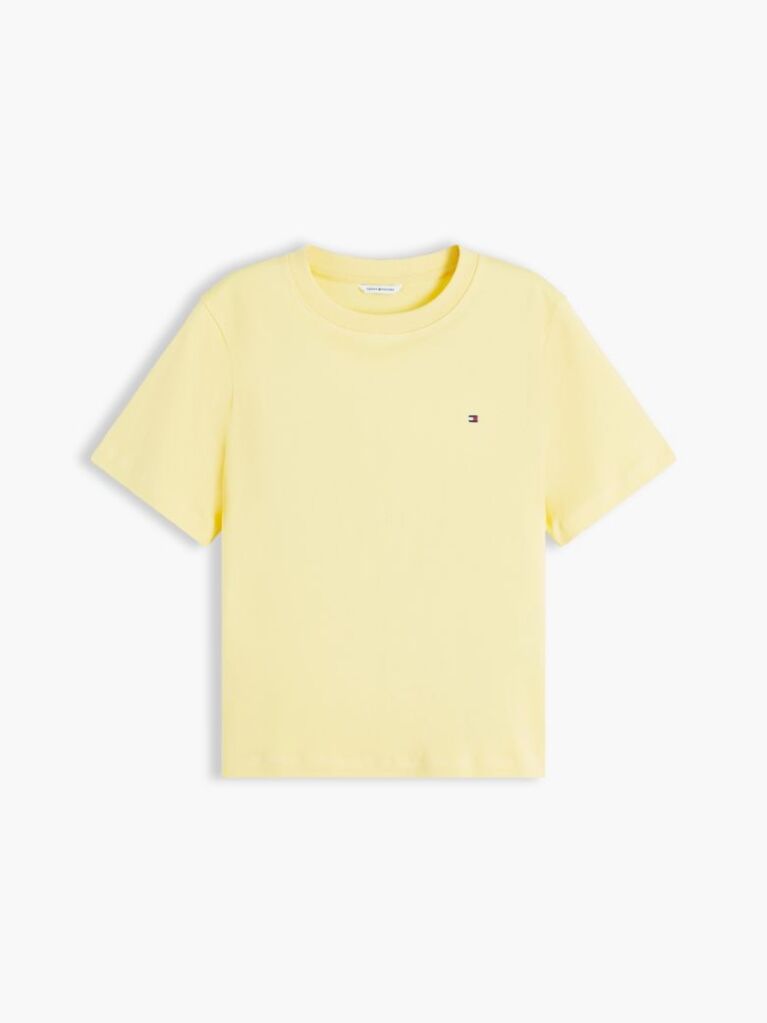 Κίτρινο Boxy T-Shirt Με Πλέξη Interlock  Γυναίκες