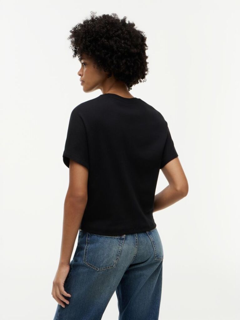 Black Batwing Sleeve Crew Neck T-Shirt  Women