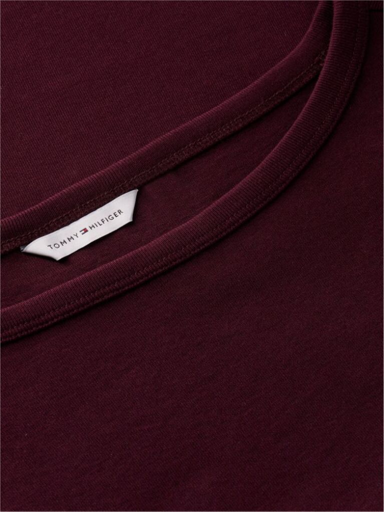 Red Slim Boat Neck Three-Quarter Sleeve T-Shirt  Women