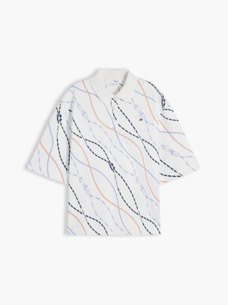 Multi Relaxed Fit Interlock Knit Polo Shirt  Women