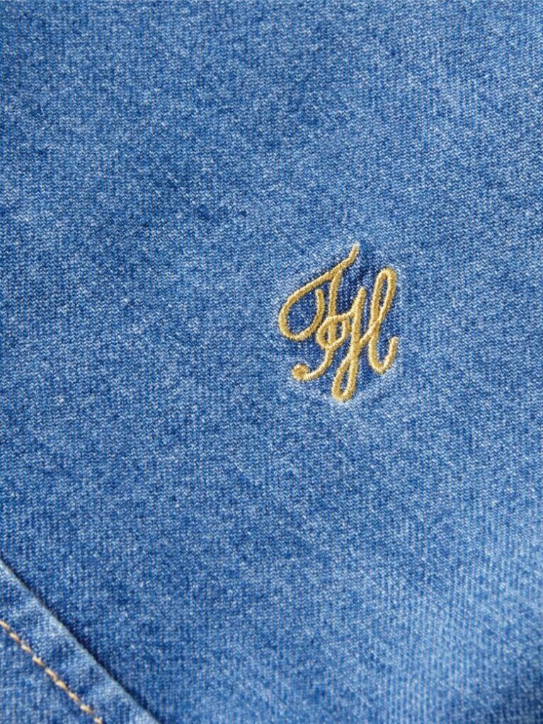 Blue Boxy Fit Short Sleeve Denim Shirt  Women